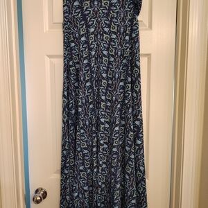 LuLaRoe Blue and Green Floral Dress